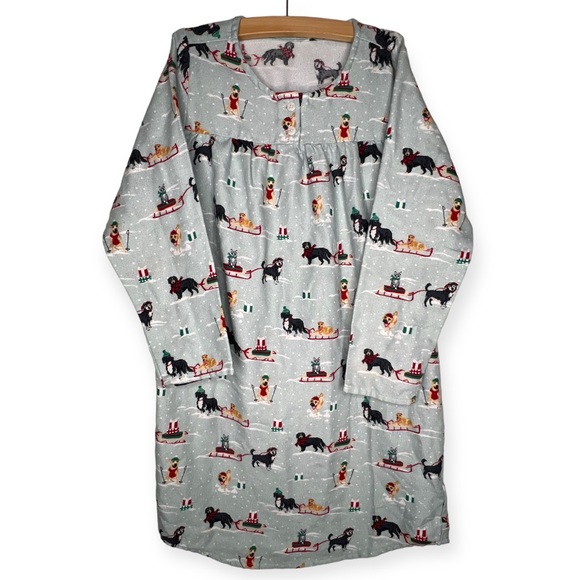 Lands' End Pajamas Lands End Christmas Pajamas Nightgown Dogs Cats